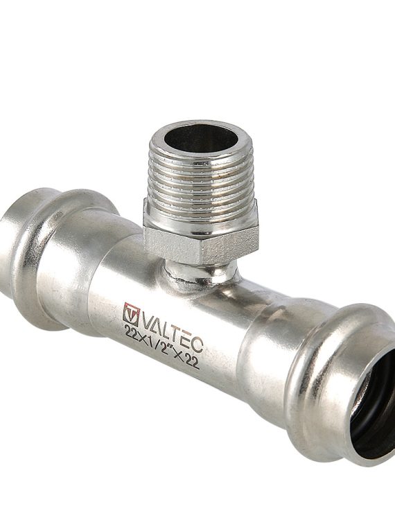 Тройник нар.р VALTEC нержавеющая сталь 15х1/2"