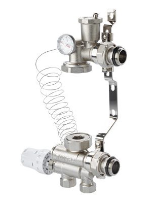 Насосно-смесительный узел VALTEC, c нижним подключением, без насоса, монтажная длина насоса 130 мм