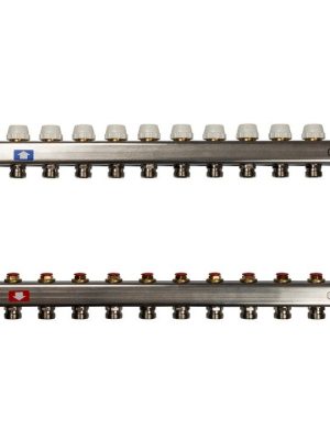 Коллектор из нержавеющей стали без расходомеров, с клапаном вып. воздуха и сливом 11 вых. STOUT