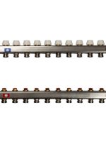 Коллектор из нержавеющей стали без расходомеров, с клапаном вып. воздуха и сливом 12 вых. STOUT