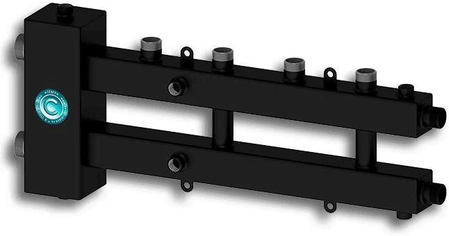 Гидравлический разделитель совмещенный с коллектором Север-М4 черный
