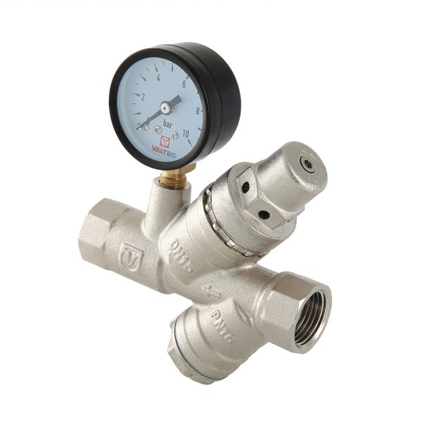 Подпиточный клапан VALTEC с фильтром механической очистки  и манометром, 1/2"
