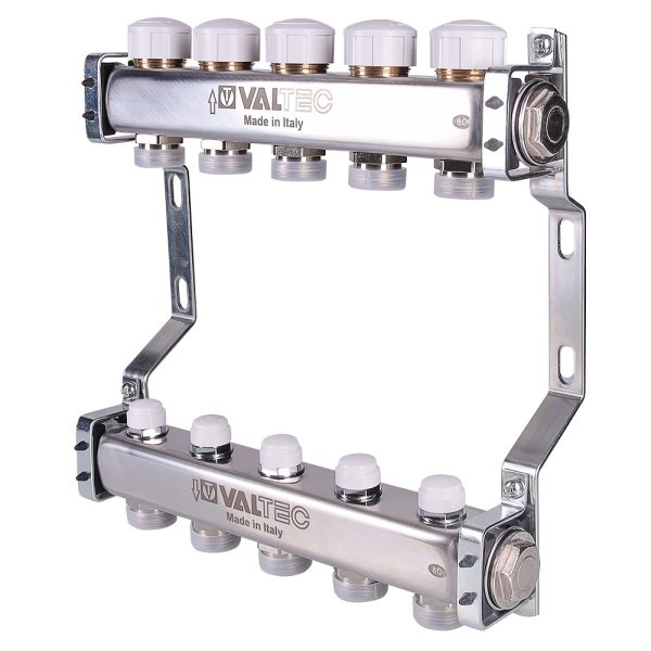 Блок коллекторов VALTEC,с ручными регулировочными клапанами1"х10 вых Евроконус 3/4