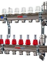 Блок коллекторов VALTEC,с расходомерами 1"х9 вых Евроконус 3/4