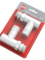 Набор дизайн-вентилей Royal Thermo PIANO, прямой (белый) 1/2"