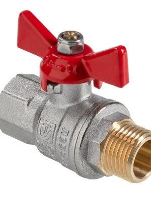 Кран шаровый полнопроходной VALTEC, ГОСТ, рукоятка-бабочка  Дн 15 вн.-нар.