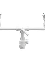 McAlpin Сифон бутылоч. 1 1/2"х40мм для 2х рак. с вып. 70мм нерж. реш., пробками, вых. 40 мм компрес.