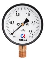 Манометр TM-310P Dy 63 с нижним подключением 1/4", 0-10 бар (кл. точн. 2,5)