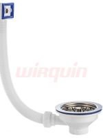 Wirquin Слив-перелив для мойки Элит 1 1/2, нерж. чашка D114 мм и с прямоугольным переливом L300 мм