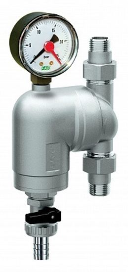 Фильтр хромированный с манометром, поворотным соединением (ВР-ВР), 100 мкм, 3/4"