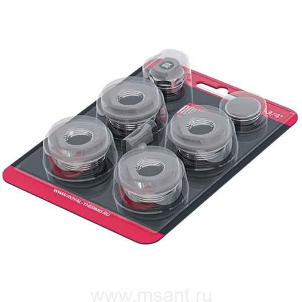 Комплект монтажный Royal Thermo 1"x 1/2" серебристый