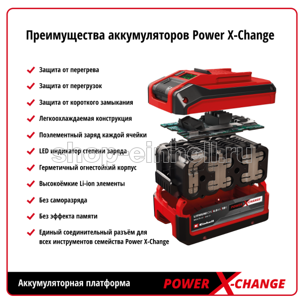 Зарядное устройство в комплекте Einhell 18V 2,5Ah PXC Starter Kit