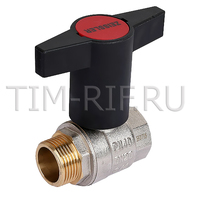 Кран шаровый ручка пластмассовая TIM М/П Ду15 ZSv.201.0204N