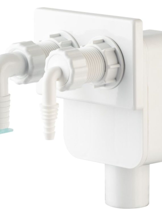 2207.512.6.Встраиваемый сифон с двойным выходом для стиральной машины и суш. машины РР, ТЕА