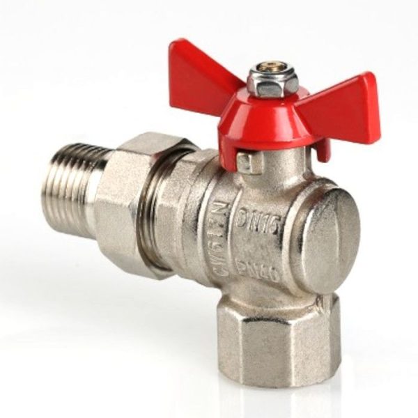 Кран шаровой VALTEC BASE угловой с полусгоном 1" вн.-нар.